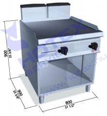 Gázüzemű rostlap (Lapsütő, Fry Top)