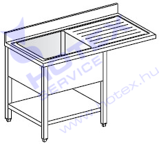 Rozsdamentes acél egymedencés mosogató csepptálcával