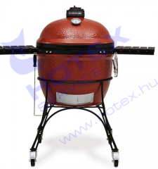 "BIG JOE" faszéntüzelésű Kamado grill 610 mm-es multifunkciós rostéllyal gördíthető állvánnyal és lehajtható polcokkal